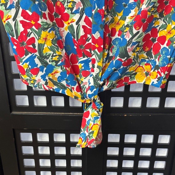 🌸 Molly Bracken Floral Front Tie, Button Blouse Colorful Women’s Small NWT 🌸 - Picture 5 of 14